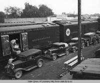 Farmers lining up to load strawberries onto refrigerated rail cars in Pontchatoula Louisiana in the 1930s