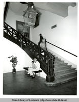 Stairway in the Cabildo in New Orleans Louisiana in the 1970s