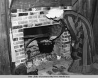 Open hearth at a home on a pilgrimage tour in West Feliciana Parish Louisiana circa 1980s