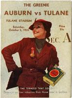 Tulane University Football Program-The Greenie; Auburn vs. Tulane