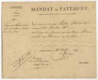 Nicholas Girod order to pay, 1814 October 20.
