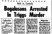 Two Bogalusans Arrested in Triggs Murder (8/1/66)