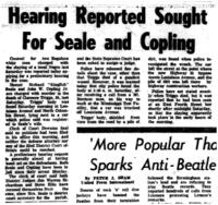 Hearing Reported Sought For Seale and Copling (8/4/66)