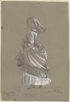 Sketch of a young lady in a fancy dress