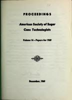 American Society of Sugar Cane Technologists Proceedings, 1969