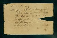 Note from David Abbey to George Hart, 1805 March 1