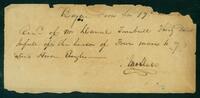 Receipt for sale of horses from unknown to Daniel Turnbull, undated