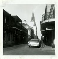 French Quarter at Chartres and Wilkinson Streets, Cabildo and St. Louis Cathedral in the background