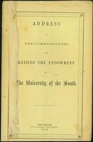 Address of the commissioners for raising the endowment of the University of the South