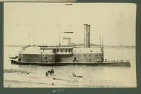 An unidentified United States Navy gunboat off Baton Rouge.