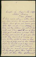 Gabriel Metoyer letter, 1891 Aug. 2
