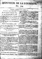 Napoleon Bonaparte proclamation of 27 germinal X (17 April 1802) published in Moniteur de la Louisiane, 1802 Aug. 14