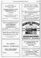 Page of advertisements from The Louisiana Conservationist including fur merchants and dredging