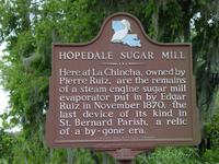 Sign for Hopedale Sugar Mill