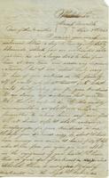 Letter from George Washington Bolton to Elisha Perryman Bolton and Eliza Burbridge Bolton September 7, 1862 