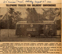 Telephone Trailer For Soldiers' Convenience