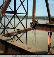 Construction of the Sunshine Bridge in Saint James Parish Louisiana circa 1963