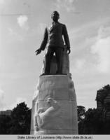 Huey Long statue near the Louisiana state capitol in Baton Rouge Louisiana in the 1970s