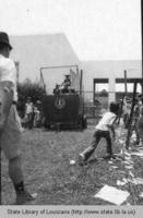 Dunking booth at the Jambalaya Festival in Gonzales Louisiana in 1971