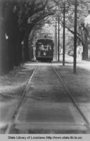 St. Charles Avenue street car in New Orleans Louisiana in the 1970s