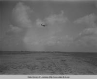 Airplane flying at the Lake Charles Airport in Lake Charles Louisiana in 1940