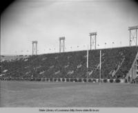 Panorama view of the LSU-Tulane football game in the new Louisiana State University stadium in 1938