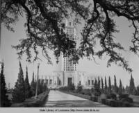 Sidewalks and beautification on Louisiana State Capitol grounds in Baton Rouge Louisiana in 1937