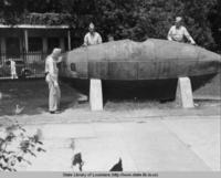 Soldiers inspect old Civil War submarine in Jackson Square in New Orleans Louisiana in 1942