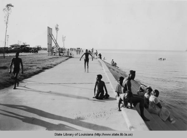Section of seawall for African Americans at Lake Pontchartrain in New  Orleans Louisiana in the 1930s | Louisiana Digital Library