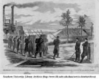 Our Colored Troops at work-The first Louisiana native guards disembarking at Fort Macombe, Louisiana