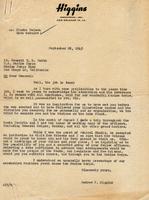 Letter, Andrew J. Higgins to Lt. General H. M. Smith