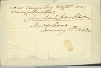 Autograph note of Andrew Jackson