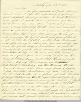 Letter, Geo[rge] Holland Marble, Natchez, [Miss.], to the Hon[orable] John L. Putnam, Cornish, Newhampshire [sic]