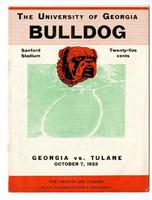 University of Georgia Football Program- Bulldog; Georgia vs. Tulane