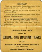 Louisiana State Employment Service Card