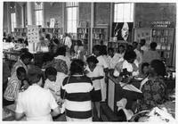 Bell Junior High, Parent Recognition Day, A group of parents, students, and teachers in Bell Library, May 23, 1988